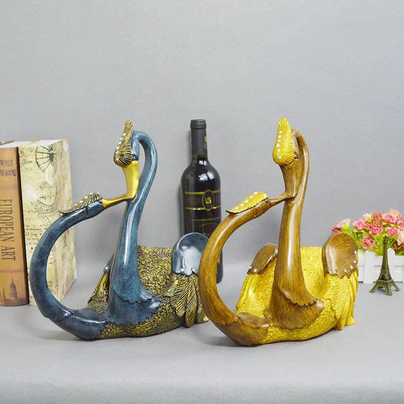 Wholesale Home Decorative Gift for Wine Lovers Wine Cabinet Swan Countertop Wine Srorage Holder Stand Rack Shelf