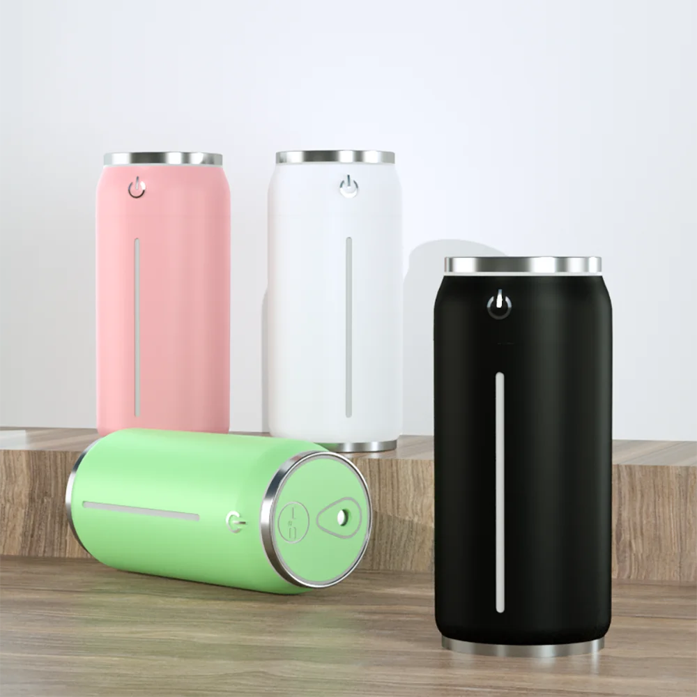 USB Small Decorative Home Humidifier, Colorful Can Design Night Light Cool Mist Humidifier with KC Plug