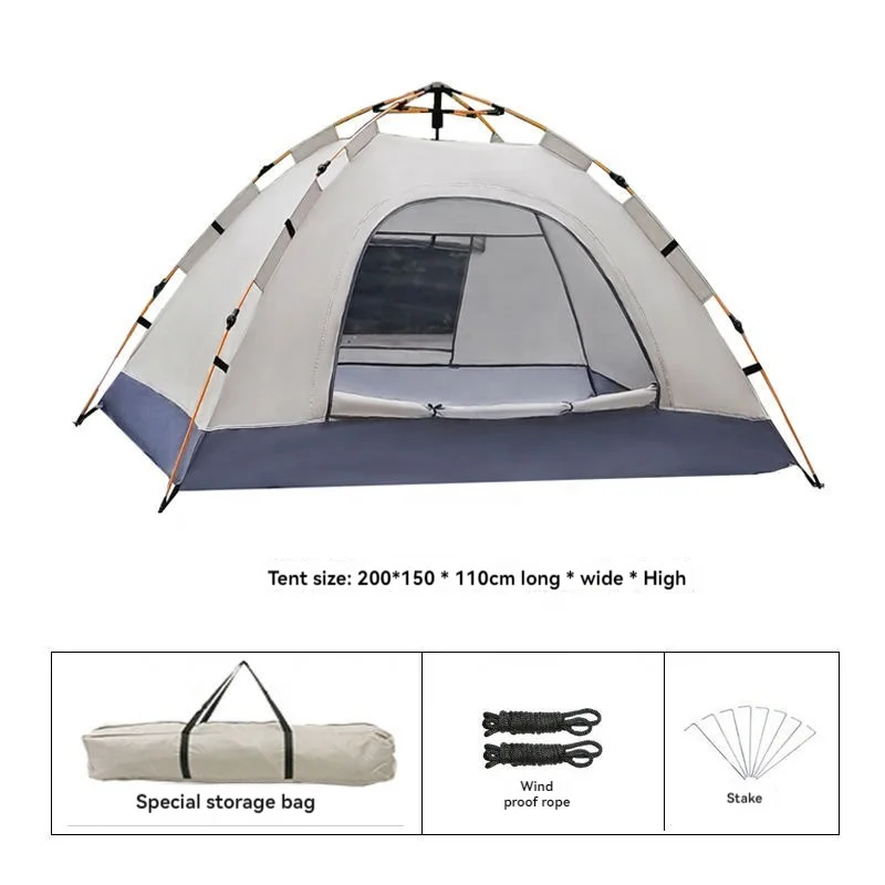 Outdoor Oxford Fabric Single Speed Open Automatic Double Mosquito Protection Thickened Sun Protection Camping and Beach tent