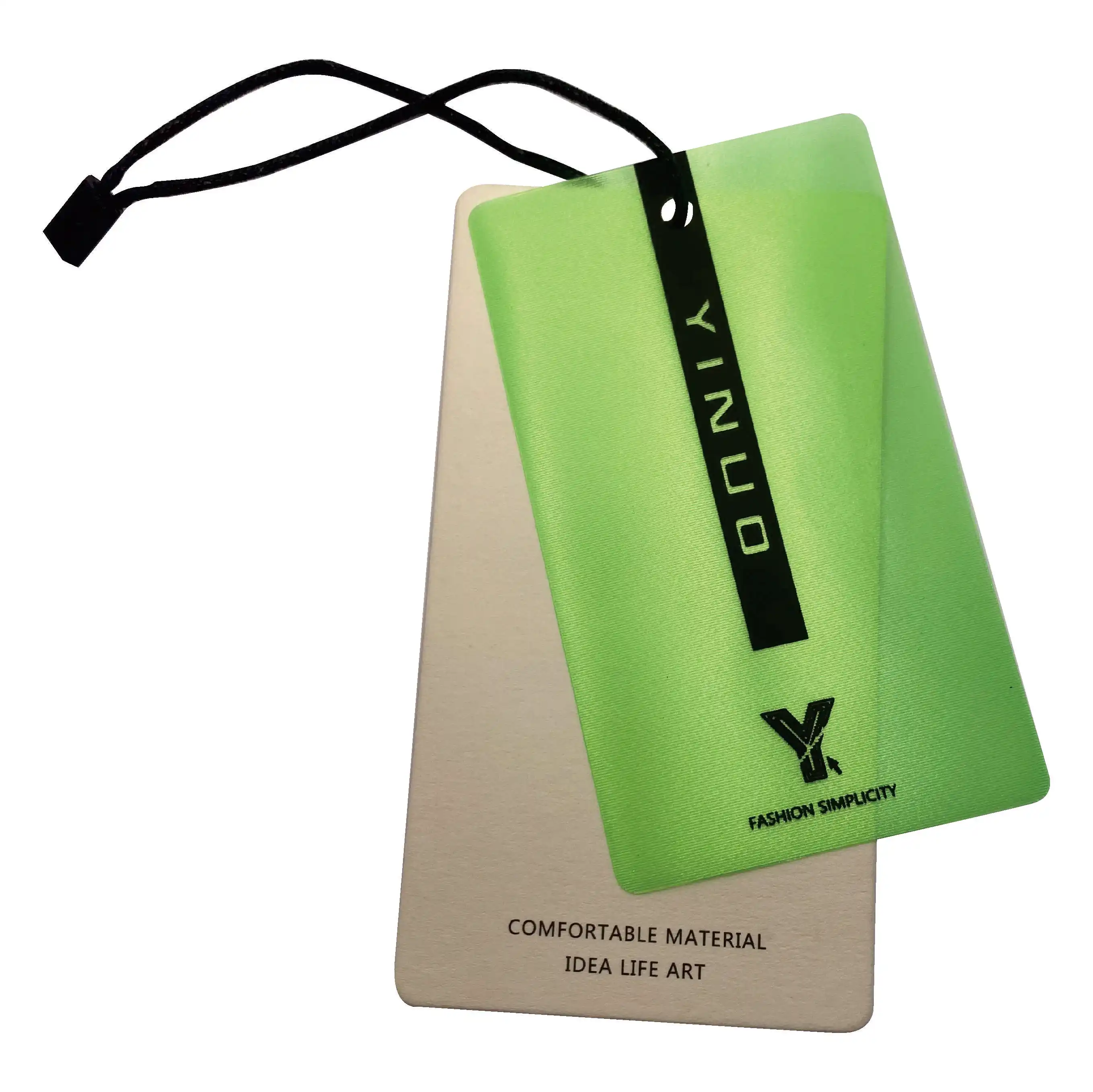 Eco-Friendly Recycled printing logo paper tag three set PVC label clothing accessories clothes tag for garment tags