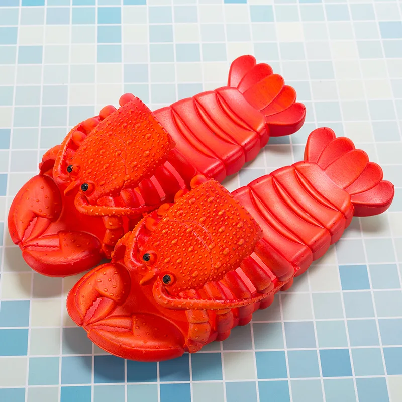 
Creative Lobster Women Men Animal Slippers Cheap Wholesale Pvc Soft House Home Beach Slippers For Kid 