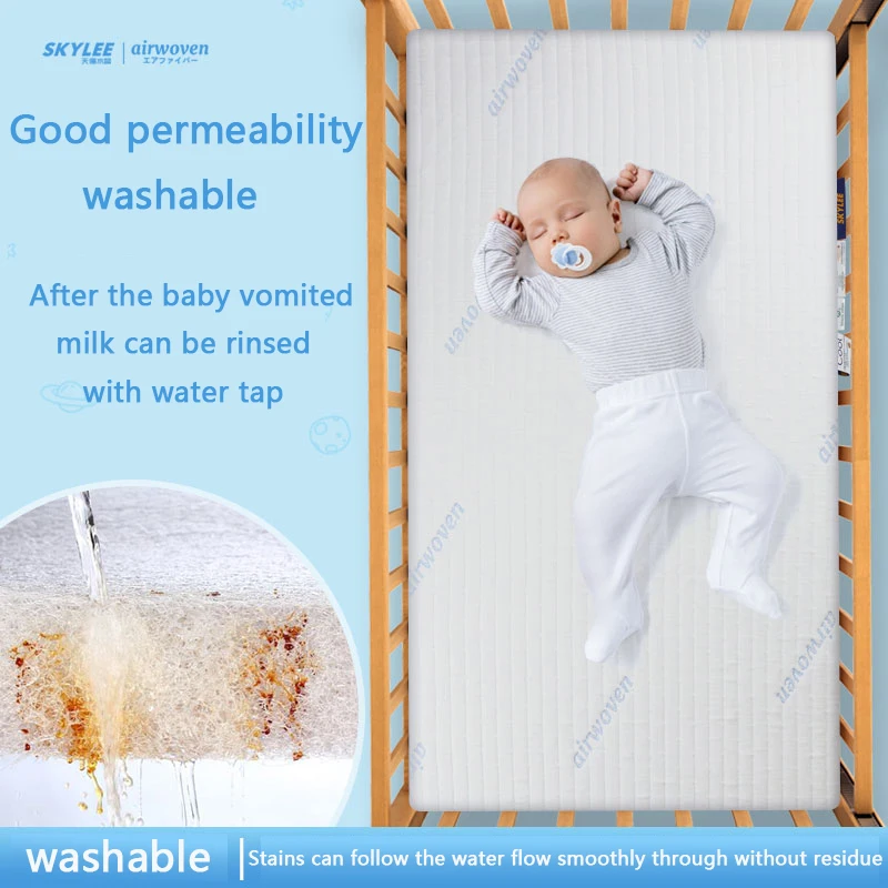 Skylee Breathable Non-Formaldehyde Non-toxic Safe Back Care New Born 4 D Washable Kid PP POE air Woven Polymer Bed Mattress
