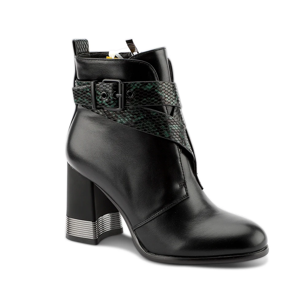 
Wholesale snow genuine leather high heel ankle boots women 