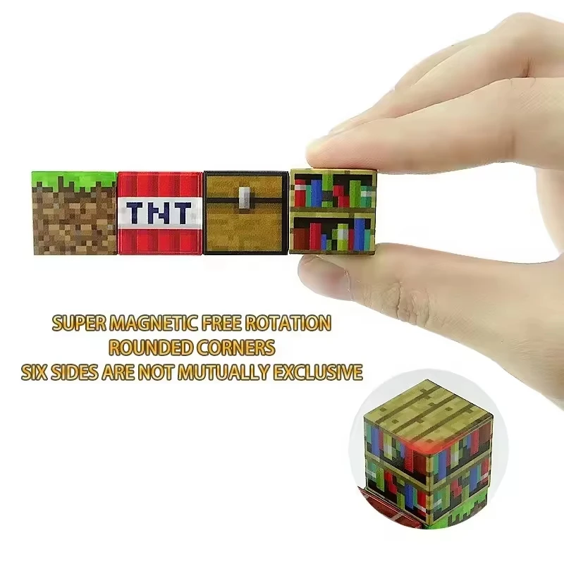 Magnetic Cube Building Block Set DIY Cubes Block Puzzle Construction Magnetic Building Cubes 3D Model Decompression Toy