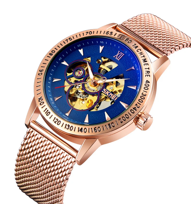 New Arrival Stainless Steel Skmei Automatic Movement Mechanical Flying Tourbillon Watches