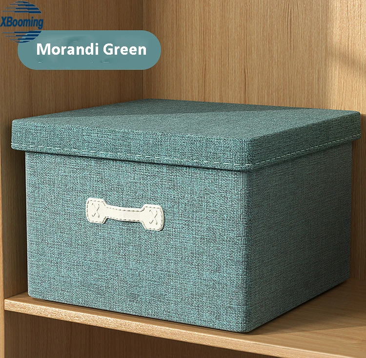 2021 Hot Sale Foldable Clothes Storage Box Cotton Linen Drawer Wardrobe Storage Box Organized Storage Box