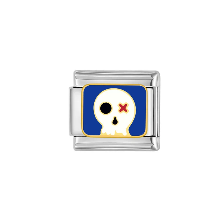 Fashion Stainless Steel Unique Design Ghost Bracelet Charm Nomination New Italian Style Modular 9mm Charm Bracelet