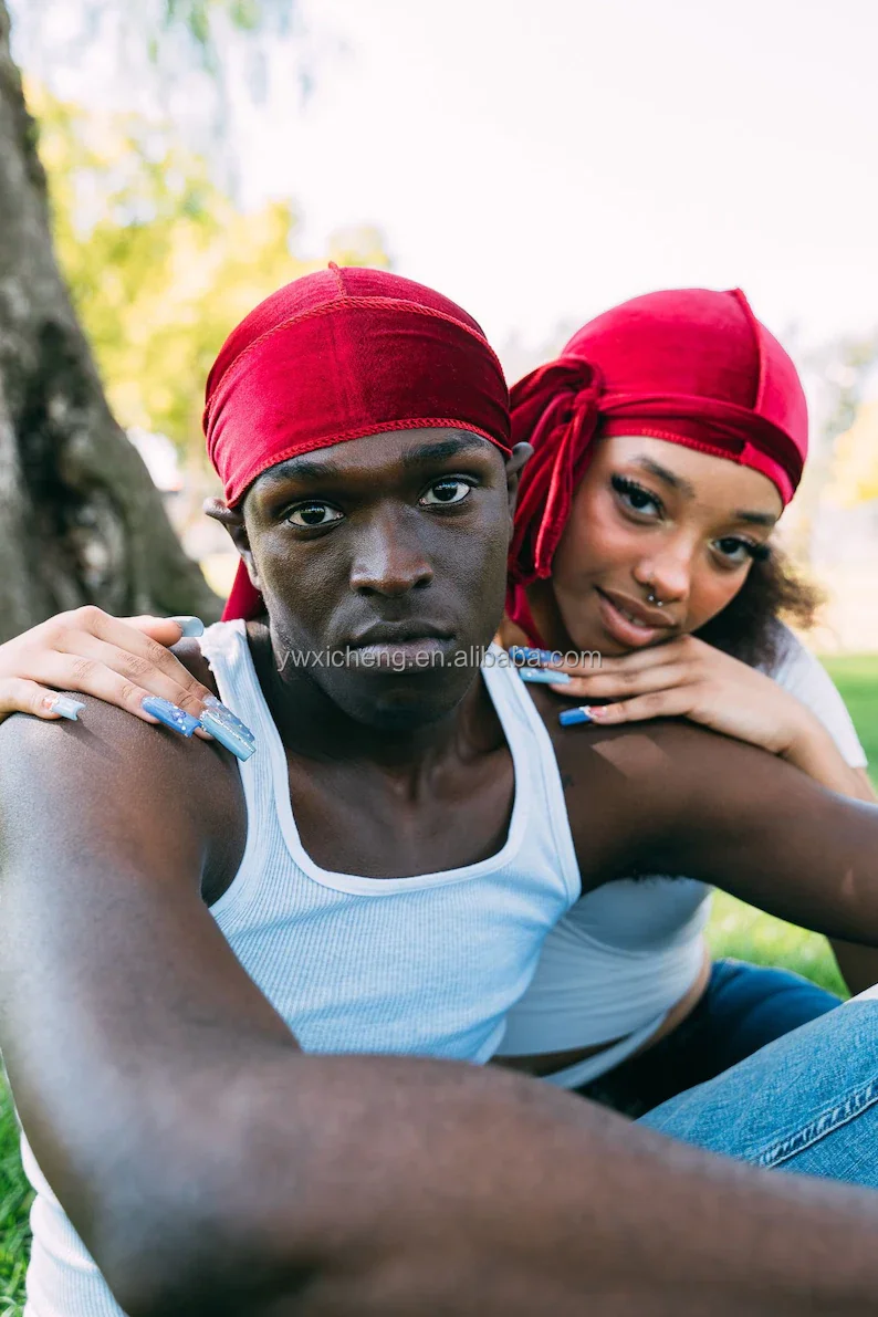 Sparkly Men Women Reflective Silk Durag African Soft Silky Durags Turban Hat Bandana Headwear Long Straps Waves Cap Do Du Rag