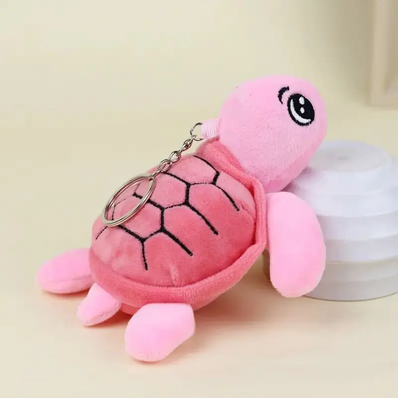 Hot selling mini cute stuffed animal turtle plush toy keychain