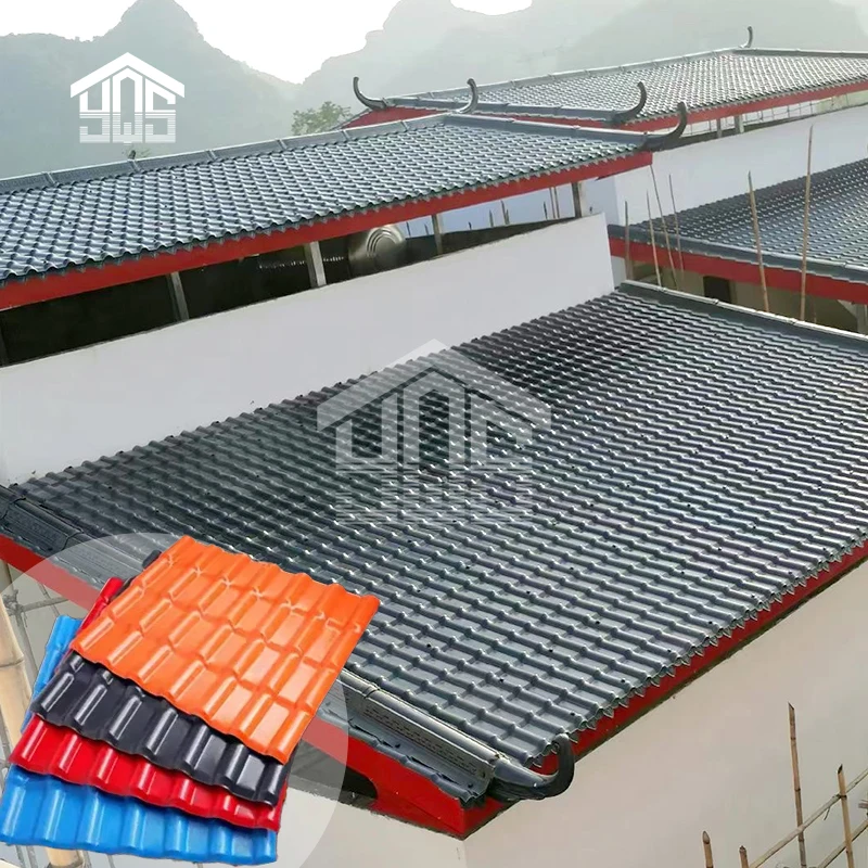 4-Layer Co-Extrusion Corrugated Roof Sheets Weather-Resistant ASA PVC Resin Tiles for Hotels Villas Apartments