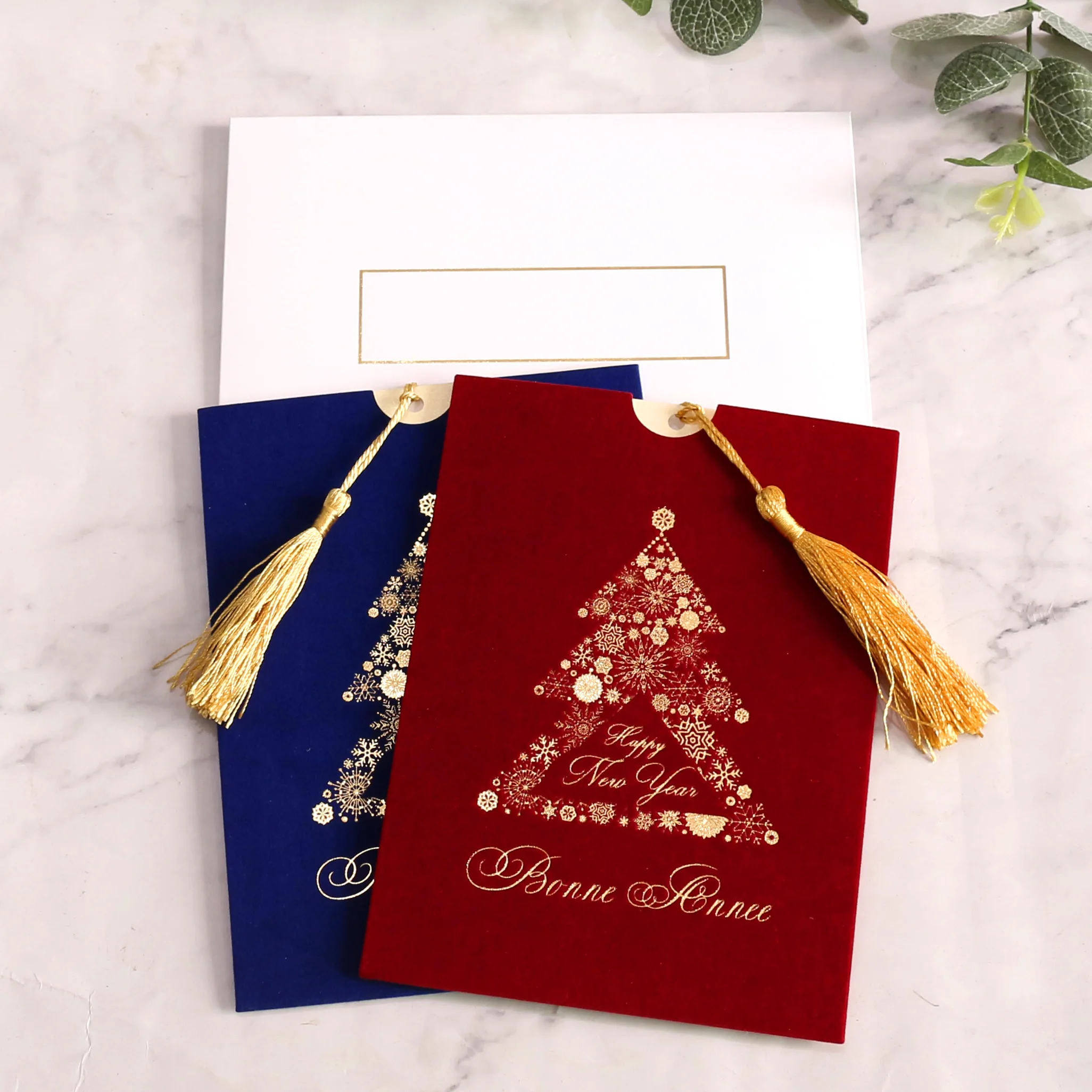 Бархатные карманы для поздравительных открыток на Рождество и замшевые конверты с карманами