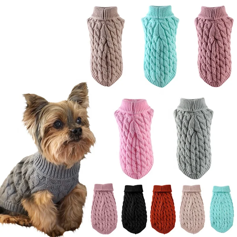 Winter Wool Coat Large-sized Dogs Cats XL Modern Solid Designer Sweater High Collar Fashion Costumes Chihuahua Puppies Kitten