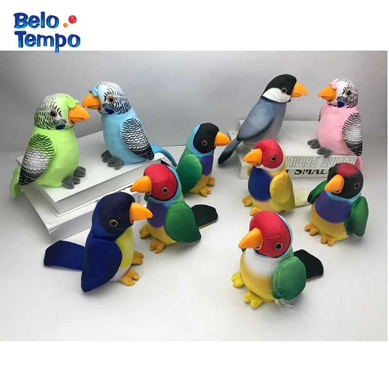 17CM Cute electric parrot plush toy talking record repeatedly waving its wings electronic plush toy as a gift for children