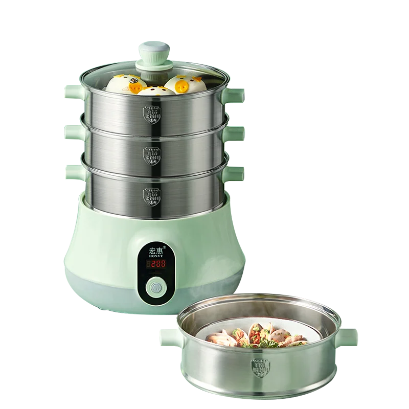 Home Use Multi-layer Portable Multifunctional Stainless Steel Electric Food Steamers