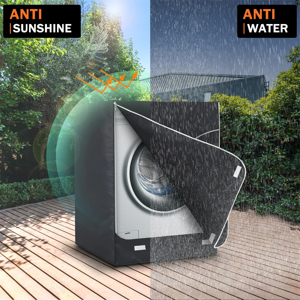 BEELAND Black Heavy Duty Oxford Washer Covers Dustproof And Anti-Uv Top Load Waterproof Washing Machine Cover