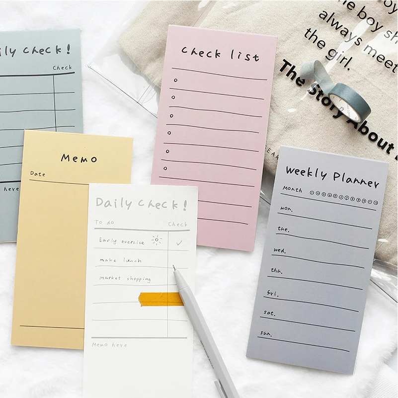 Portable weekly daily planner paper memo tear off notepad