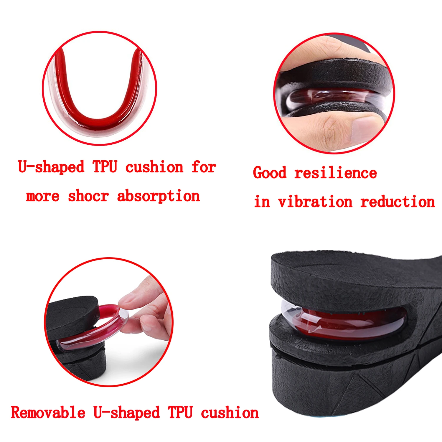 4 Layers 9CM Adjustable Height Increase Insole Air cushion Invisible Shoe Lifts shock absorption heel Elevator for Shoes Unisex