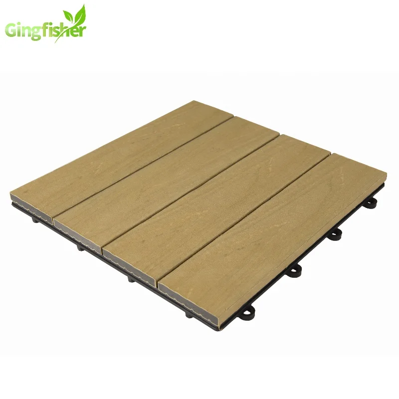 New Outdoor Co-Extrusion Plastic Floor Tile DIY Wood Plastic Composite interlocking tiles for Patio