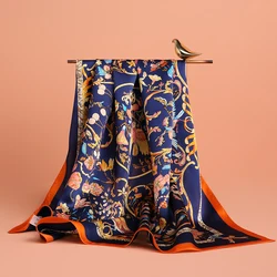 Square fashion ladies satin scarf mulberry stretch silk scarf for woman stylish