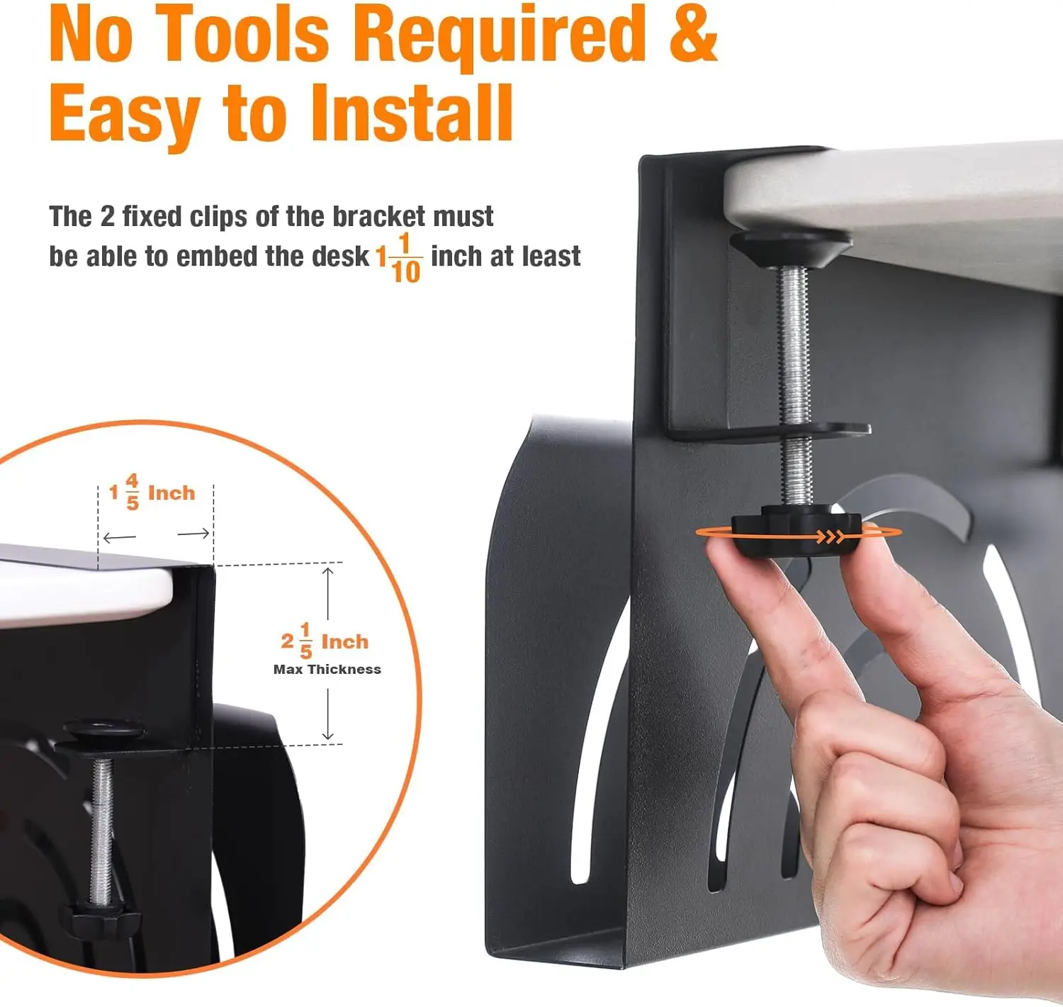 Desk Side Storage Laptop Holder Under Desk Storage Side Desk Organizer