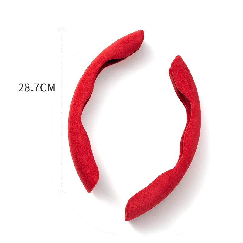 Car Steering Wheel Cover Winter Suede Trim Protector Anti-skid Steering Wheel Plush Card Cover Four Seasons Universal