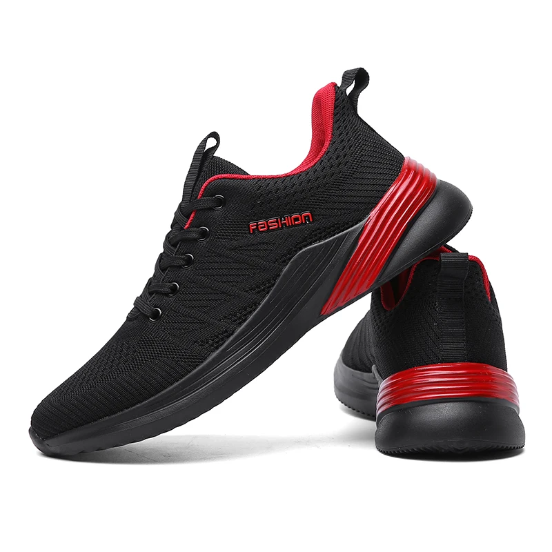 Wholesale breathable men sports shoes fashion walking style running sneaker lightweight slim shoes