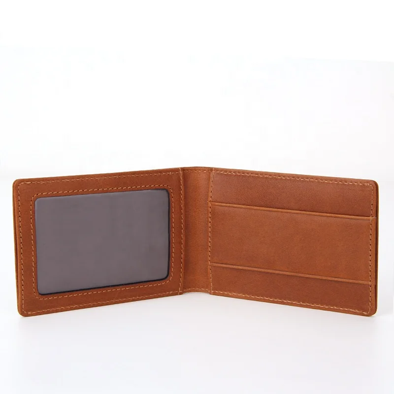 Money Clip Leather Wallet For Men Super Strong Magnetic RFID Wallet