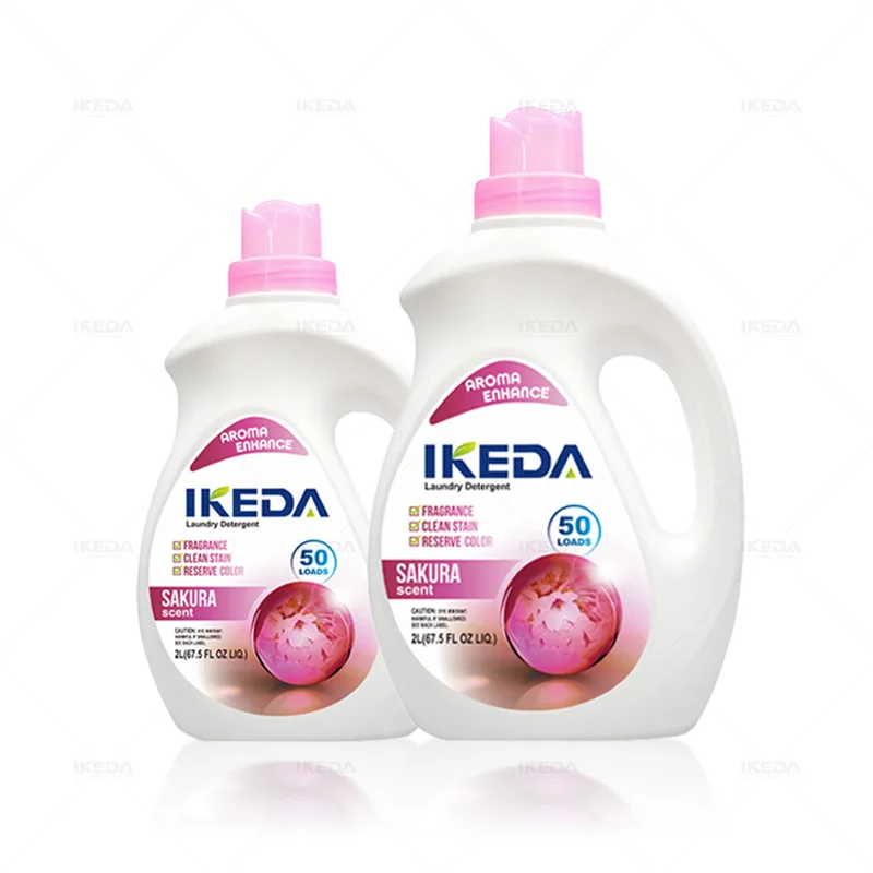 Ikeda free clear liquid laundry detergent fabric softener caps all natural orange plastic bottle laundry detergent