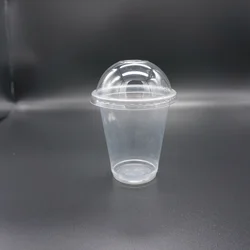 12Oz Disposable Plastic Juice Cups Pp With Lid Wholesale For Hot And Cold