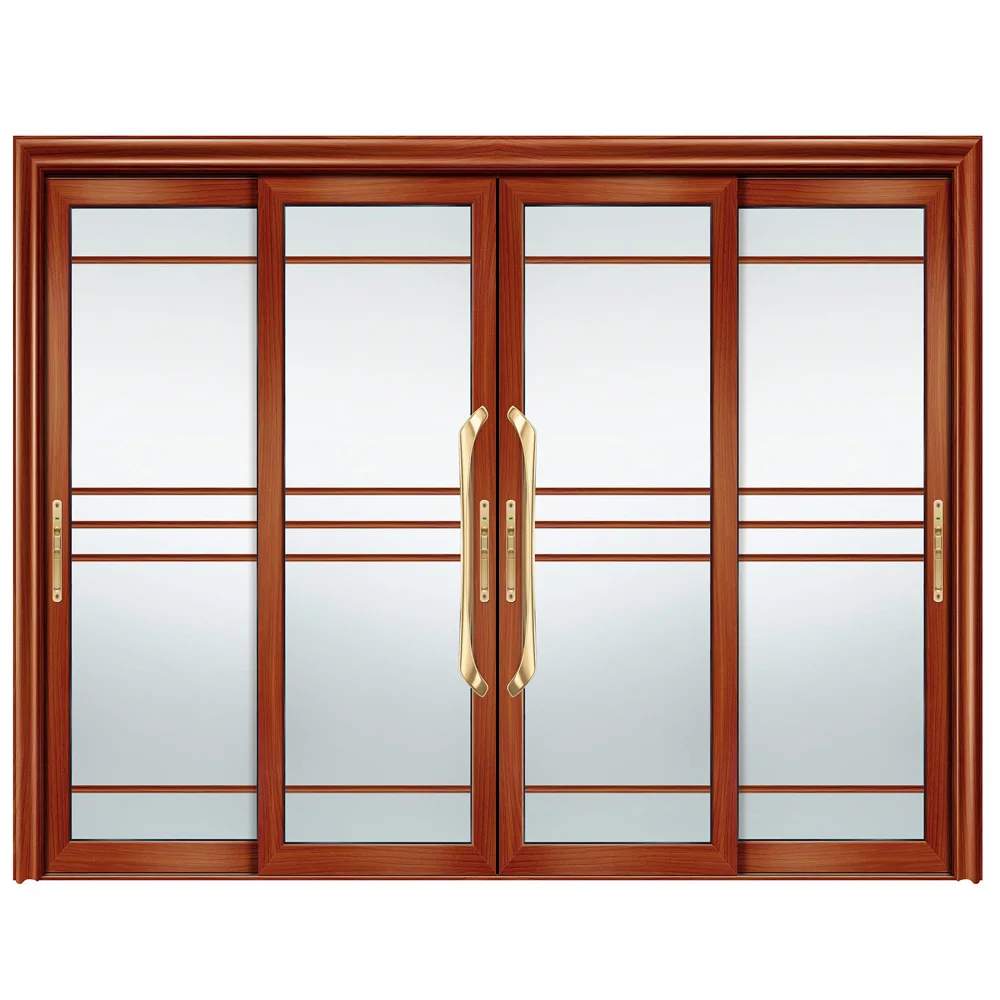 Latest design villa house doors aluminium 4 panel sliding door exterior patio aluminium glass sliding doors