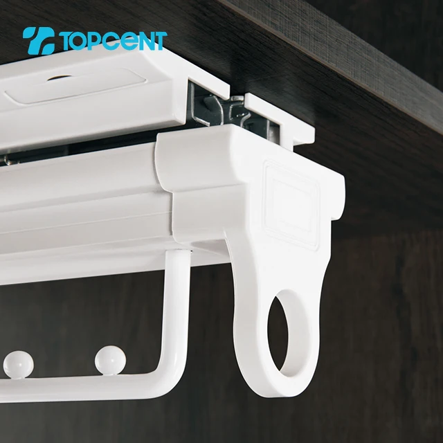 Topcent Wardrobe Accessories Checkroom storage system cushioned hidden slides top mounted hangers