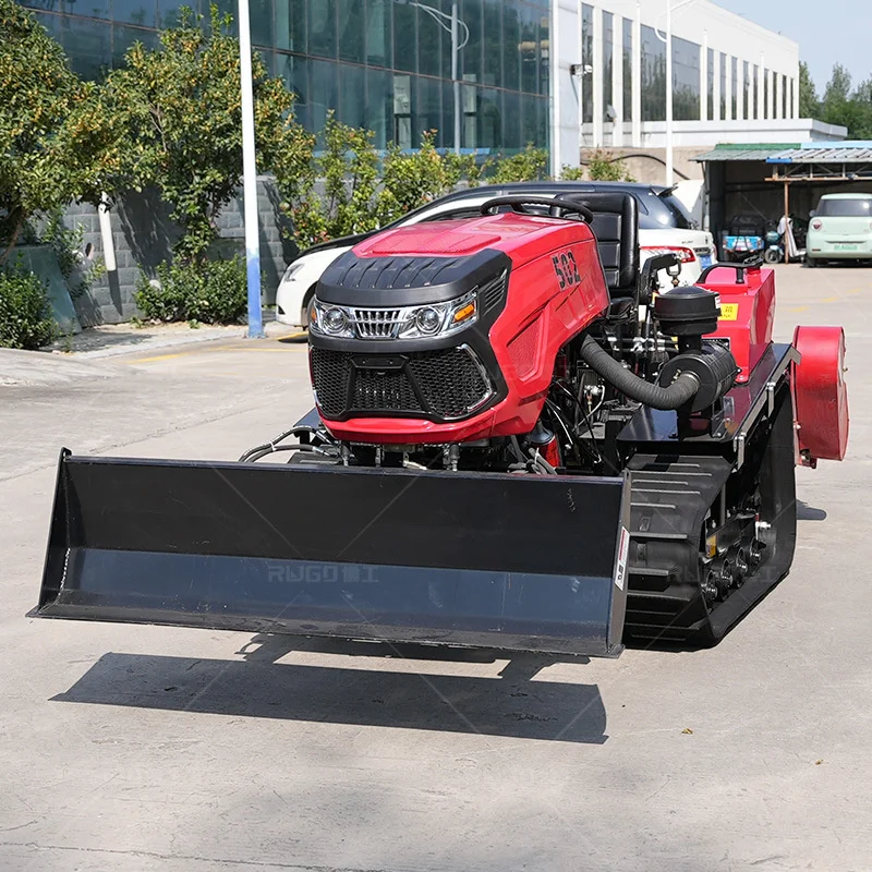 2WD Multifunctional 55HP Crawler Tractor for Paddy Field Agriculture Mini Tractor for Farm Use by Wheel