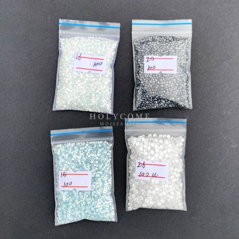 Free Shipping MINI SIZE 0.7-2.9mm black color diamond round brilliant cut VVS hiphop jewelry ready to ship loose moissanite