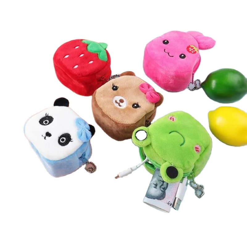 Cartoon wallets purse keychain Coin Purse Cute Owl Bear Anime storage bag Case Gift for Girls mini backpack coin