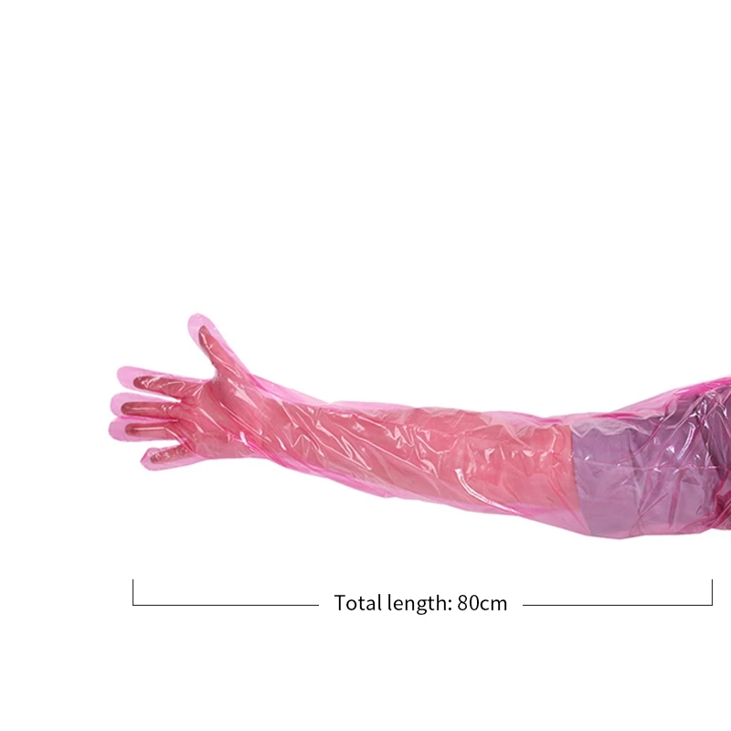 GooDoctor Disposable PE Long Arm Hand Veterinary Examinations Gloves