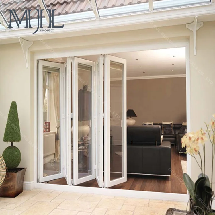 American standard accordion lowes glazed aluminum bifold folding doors with tempered glass