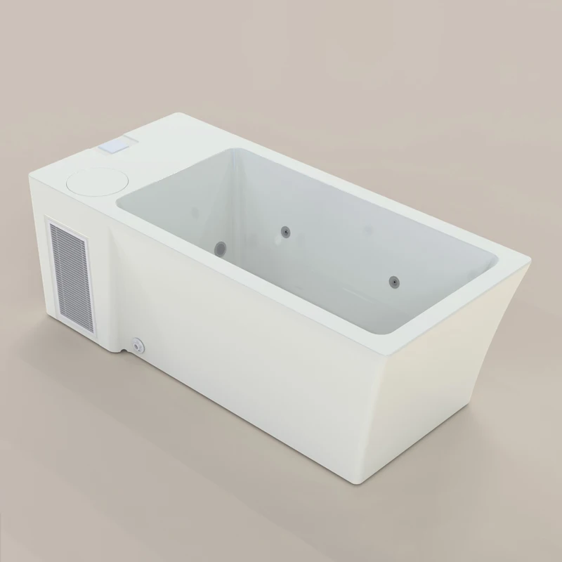 New Model Rectangular Acrylic Cold Plunge Built in 1HP Chiller Heating Cooling All in Plunge