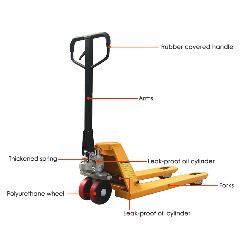 wholesale hand hydraulic pallet trucks 2ton 3ton 5ton handling equipment with nylon/rubber wheel hand pallet jacks