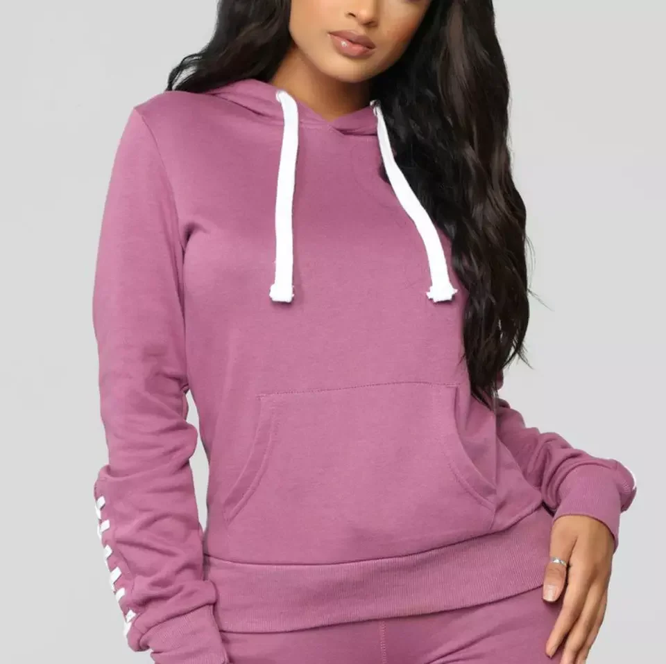 2023 The latest ladies cotton two-piece casual fashion pink suit Spring and autumn warm hot seller