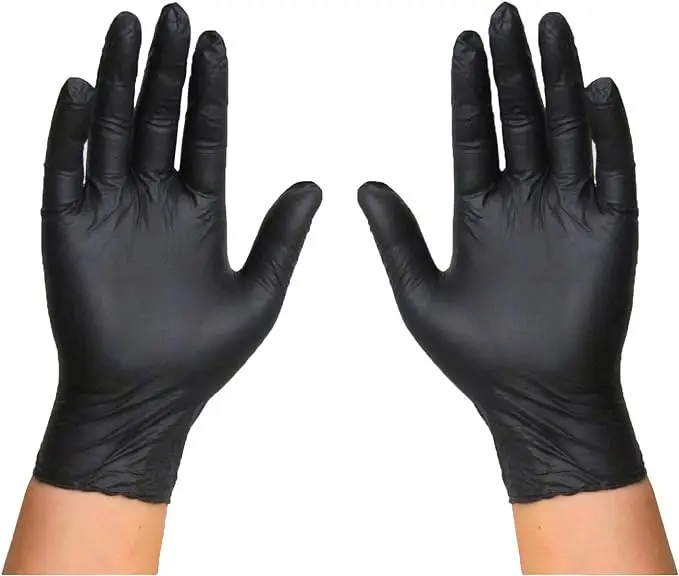 Food Service Gloves Nitrile Oil Proof 9 Inch Powder Free Disposable Large Black Nitrile Gloves
