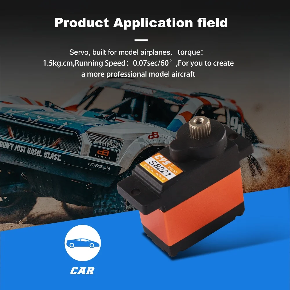 CYS-S8221 Mini GPS Radio Systems 1.5kg.cm High Performance Servo Robot Metal Case 500 RC Helicopter & Toy Plastic Material