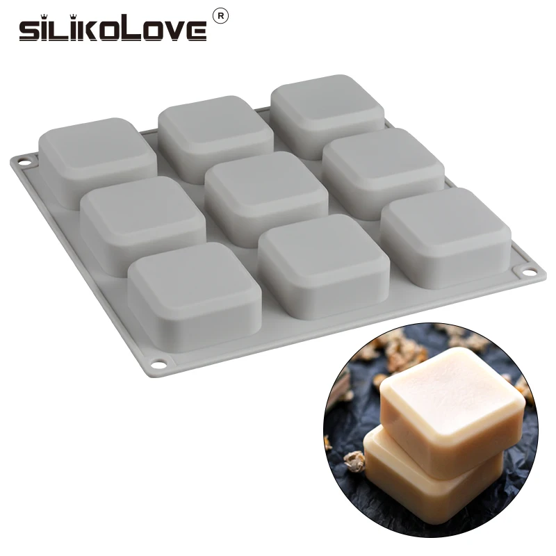 Factory Selling 9 Cavity Soap Mold Anti Slip Silicone Soap Molds For Soap Making