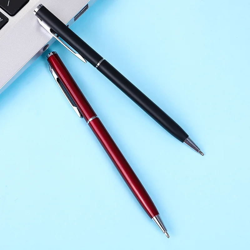 Custom promotional promotion high quality  slim metal twist  ballpoint  pen with print logo