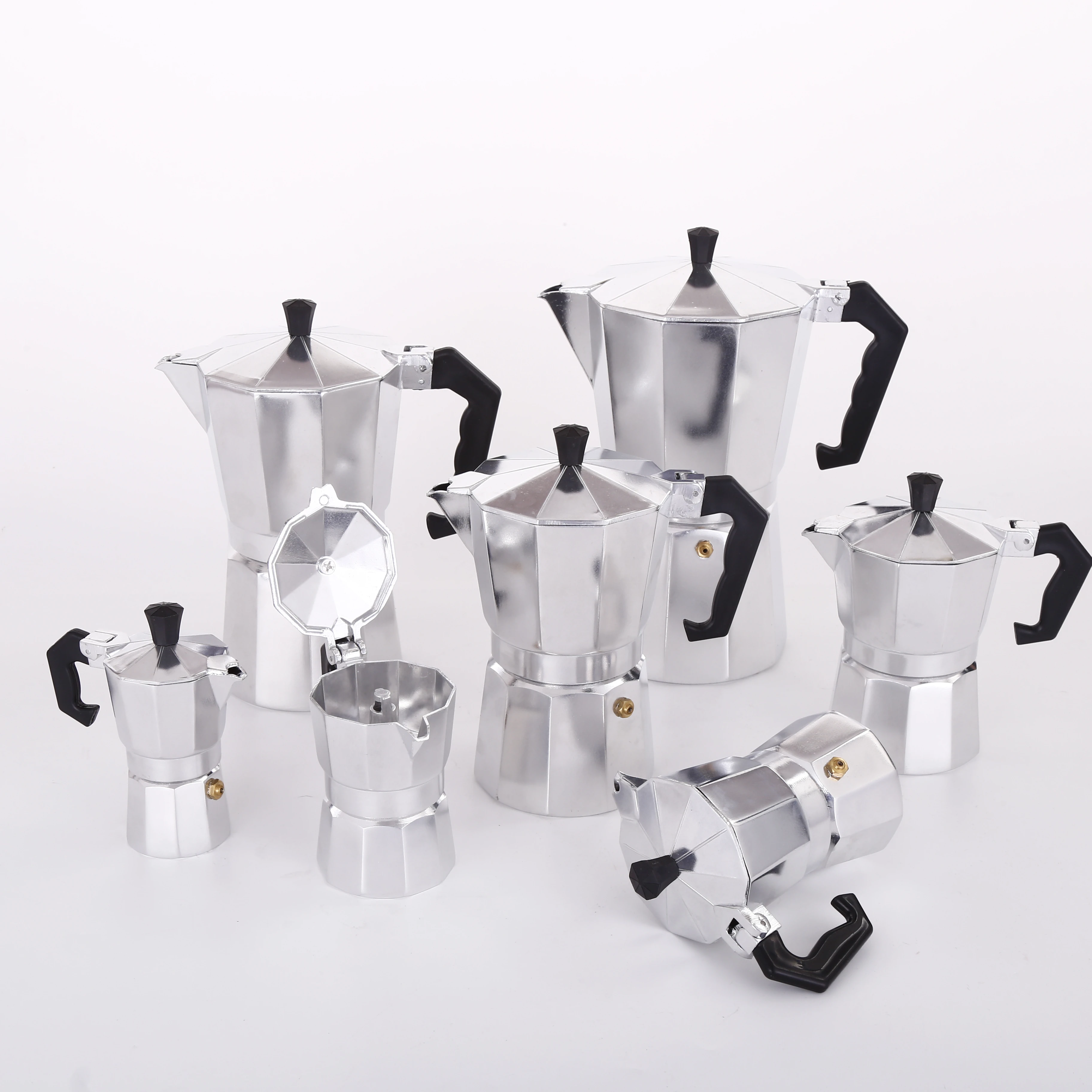 2024 Лидер продаж алюминиевая Кофеварка 1-2-3-6-9-12cups