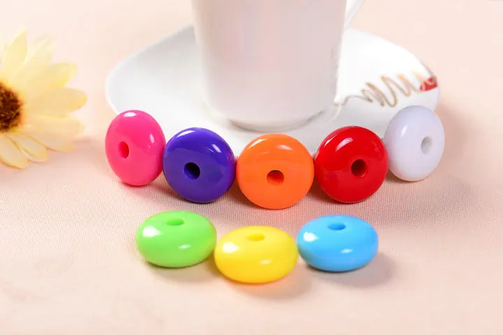 Wholesale 21mm*12mm perforated or non-perforated jewelry apparel accessories DIY acrylic abacus other loose beads