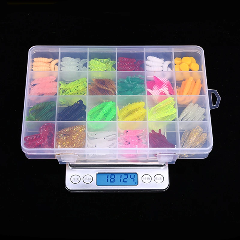 WEIHE 191pcs Soft Lure Kit soft fishing lure combo multi style pvs baits tackle box fishing combo