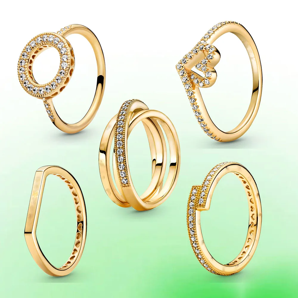 The latest gold ring el mas nuevo anillo de Plata de Ley 925 chapado en oro de 18 quilates anillos de  moda para mujer joyeria