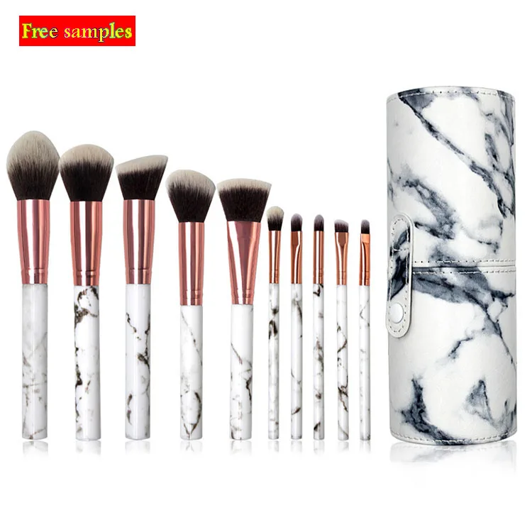 2023 Hot Selling Marble Makeup Brushes set 10PCS Beauty Brushes Makeup Cosmetics Kit Foundation Powder Blush Make up brush