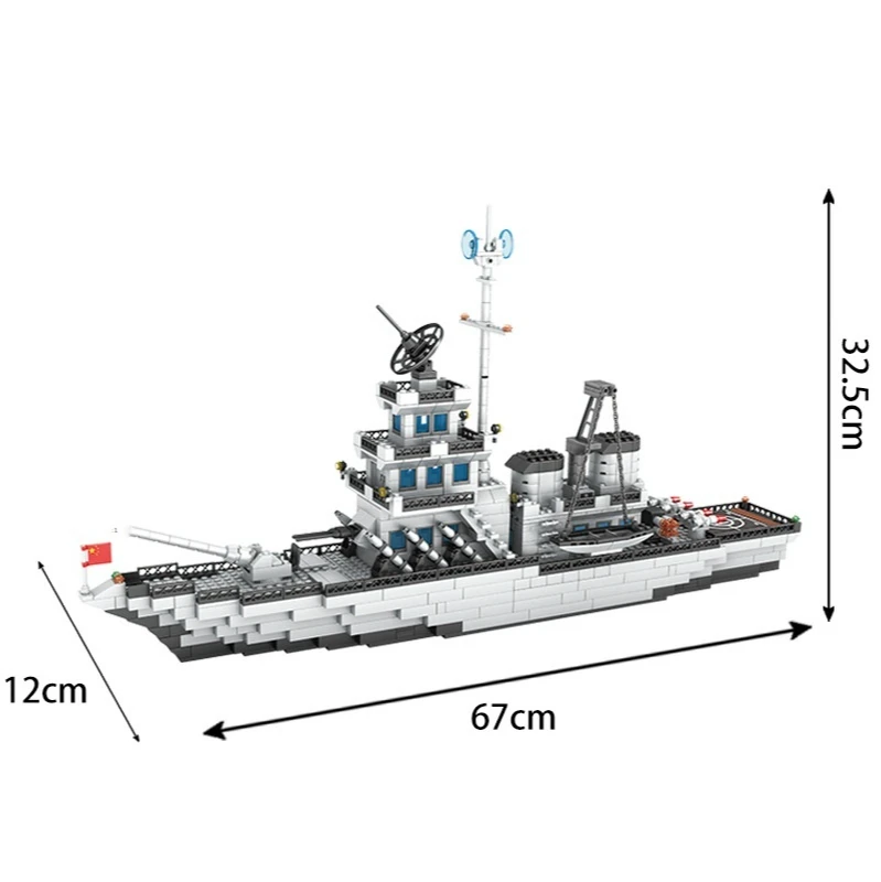 military series aircraft carrier building blocks guided missile destroyer plastic bricks particles children assembled toys K0113
