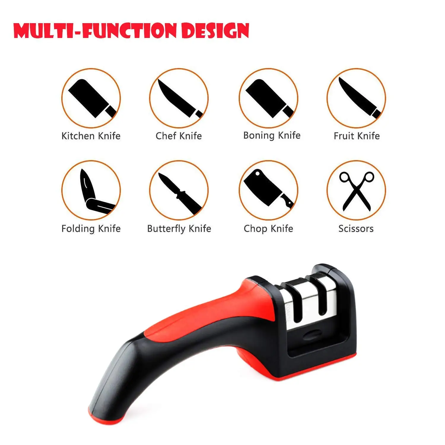 Household Portable Sharpening Tools Two Stages Tungsten Carbide Ceramic Knife Sharpener